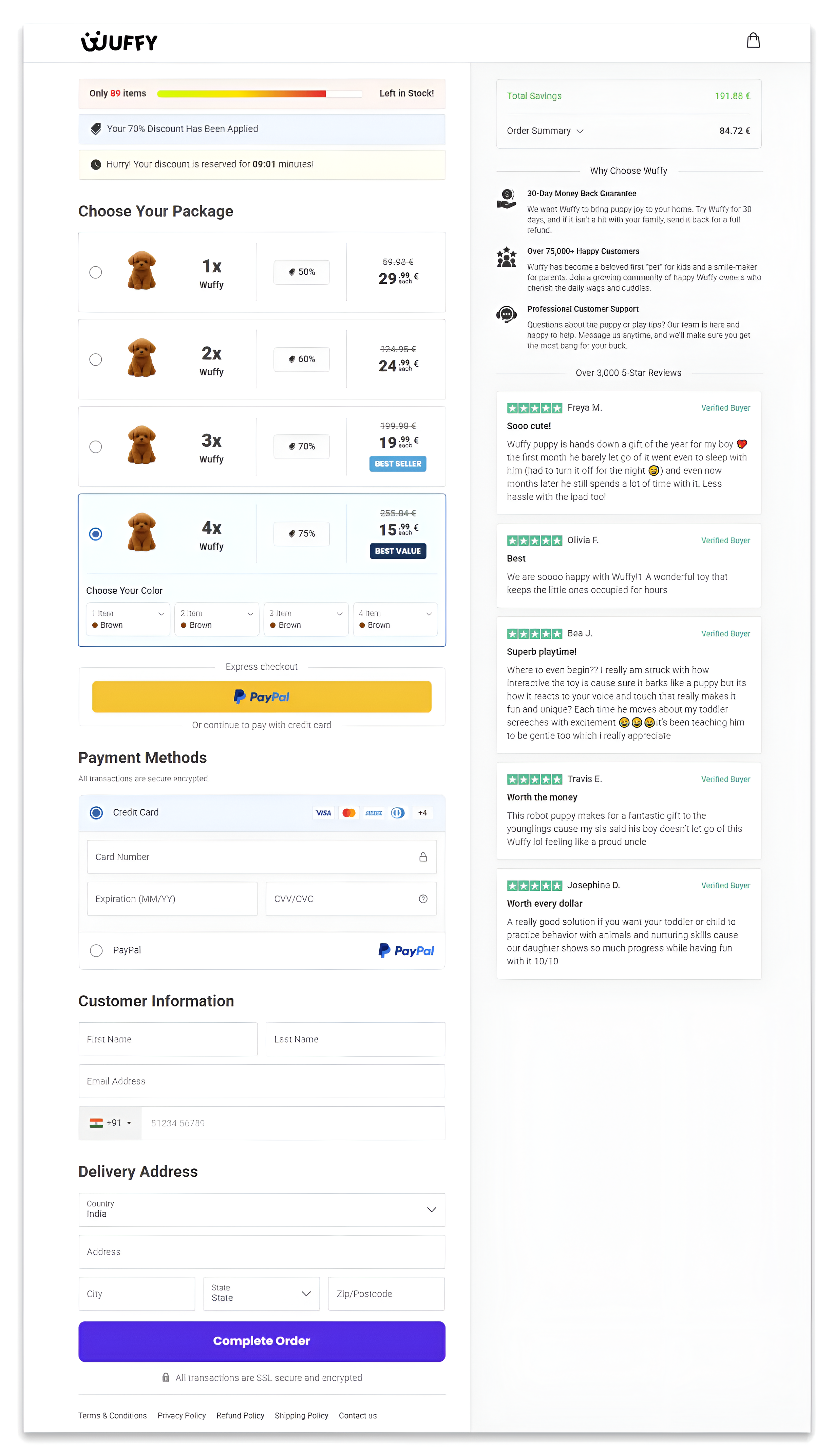 Froplay ZoomerPup Puppy checkout page