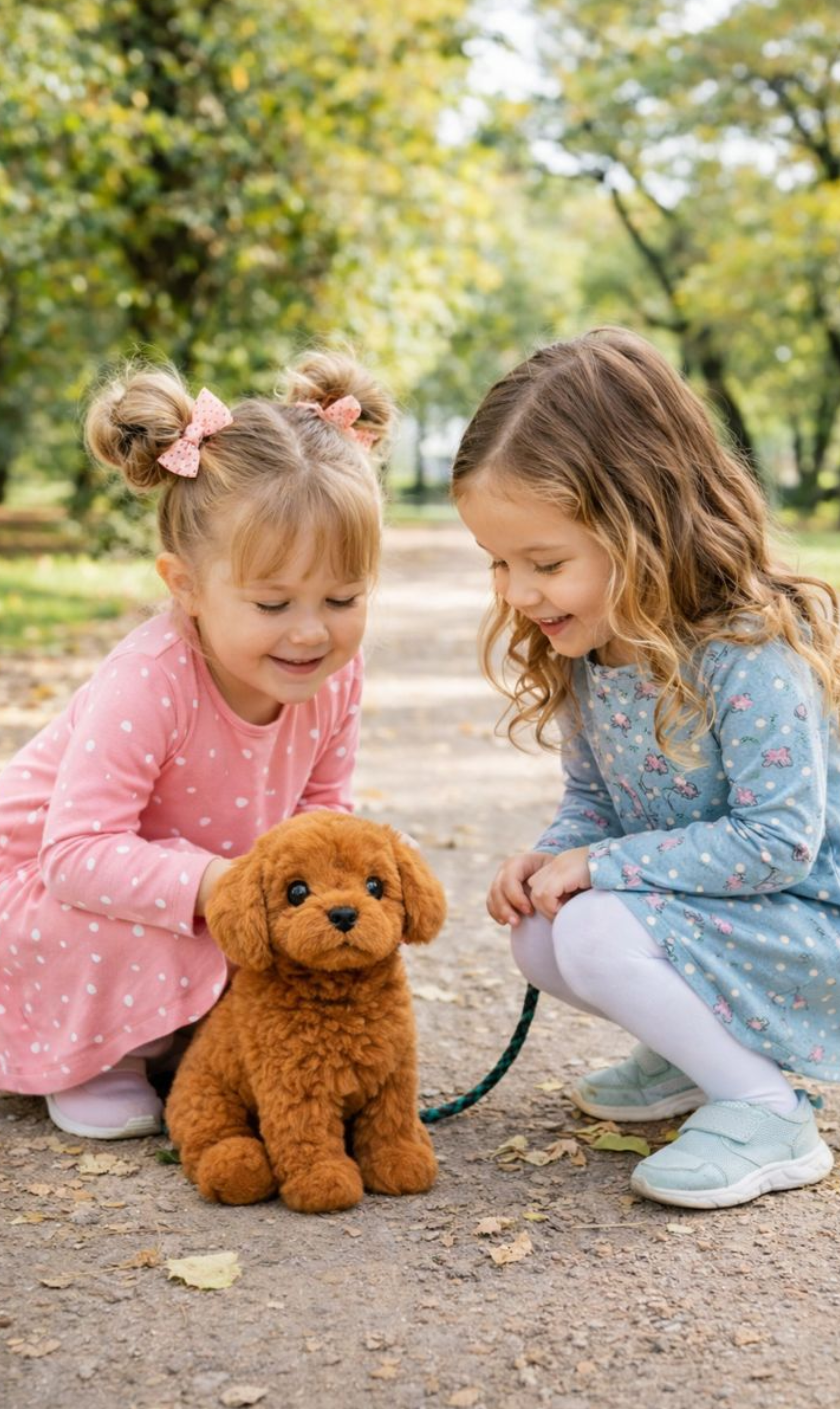 girl's playing with Froplay ZoomerPup